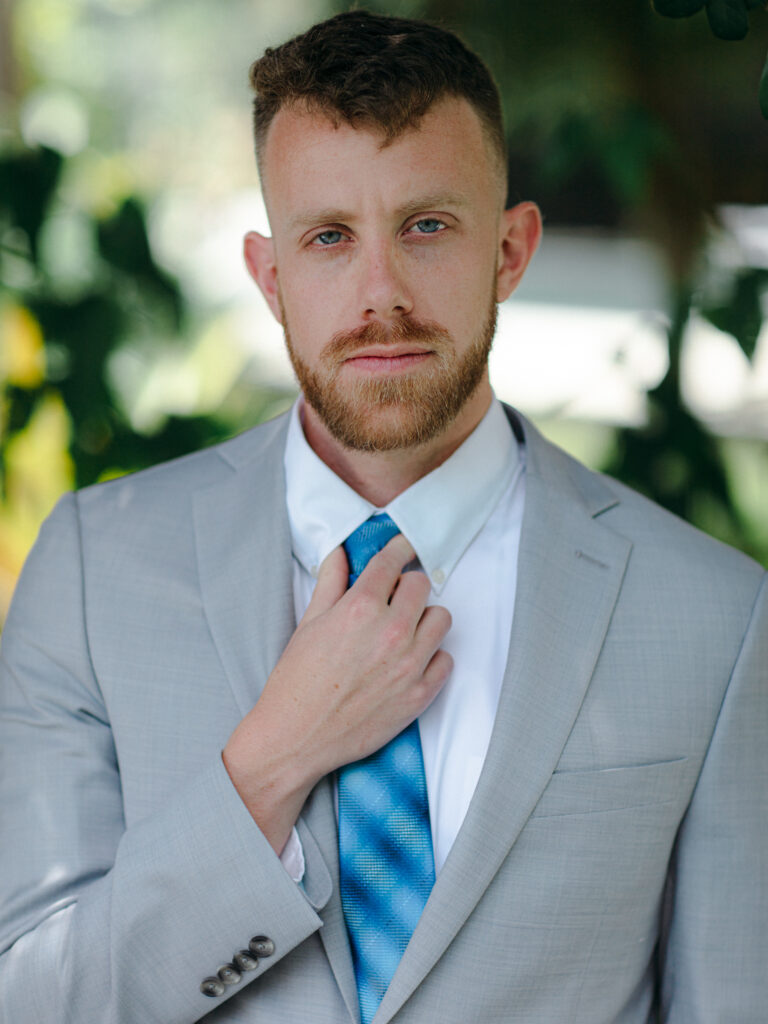 Grooms portraits at Corkscrew Weddings and Winery in Estero, Florida